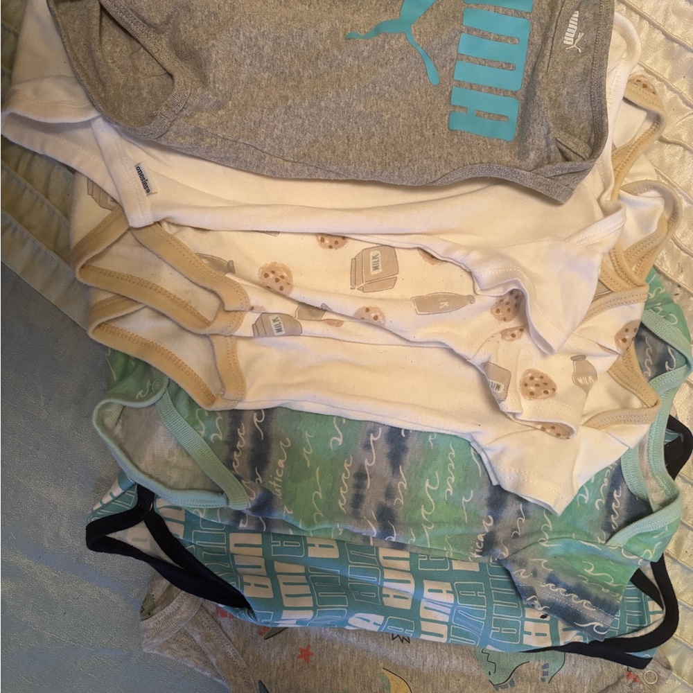Multiple Puma Kids Bodysuits - Gray, White, Teal